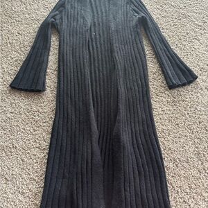 Ophelia & Co. Black Ribbed Long Cardigan